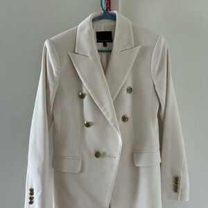 Banana Republic Cream Double-Breasted Blazer with Gold Buttons
